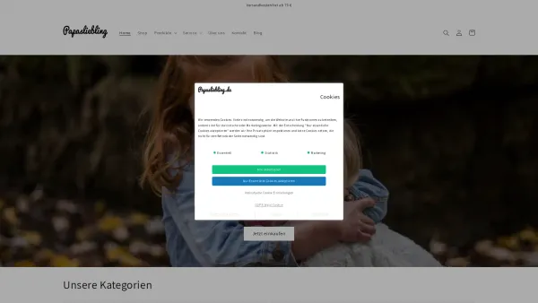 Website Screenshot: papasliebling.de - Bekleidung für Kinder, Damen, Herren & Accessoires » Zum Online Shop – papasliebling - Date: 2023-06-20 10:42:17