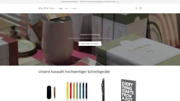 Website Screenshot: Otto F. K. Koch - Papeterie Online-Shop von Otto F.K. Koch – Otto F. K. Koch - Date: 2023-06-20 10:39:25