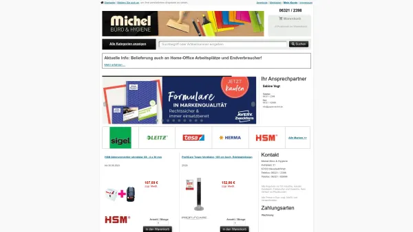 Website Screenshot: Bürowelt Michel - Michel Büro & Hygiene - Date: 2023-06-20 10:39:25