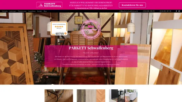 Website Screenshot: Parkett Schwalfenberg - Parkett Schwalfenberg - Parkett und Bodenleger in Mülheim an der Ruhr - Date: 2023-06-20 10:39:25