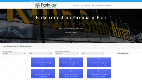 Website Screenshot: Parkflair GbR - Parkflair | Valet Parking am Flughafen Köln/Bonn ✈️ - Date: 2023-06-20 10:42:17