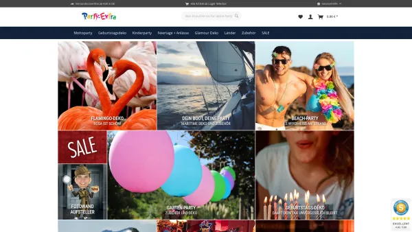 Website Screenshot: Party-Extra - Mottoparty Deko + festliche Partydeko kaufen ➤ Party Extra - Date: 2023-06-20 10:42:17