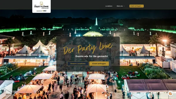 Website Screenshot: Der Party Löwe GmbH & Co. KG - Der Party Löwe | Events wie für Sie gemacht - Date: 2023-06-20 10:39:25