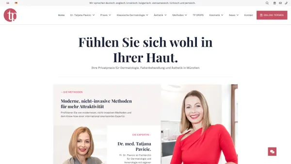 Website Screenshot: Dr. Tatjana Pavicic  Privatpraxis für Dermatologie und Ästhetik - Hautarzt München - Dr. Tatjana Pavicic - Privatpraxis - Date: 2023-06-20 10:42:17