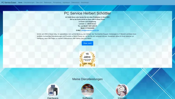 Website Screenshot: PC Service Essen - Willkommen beim PC Service Herbert Schöttler in Essen - Date: 2023-06-20 10:39:25