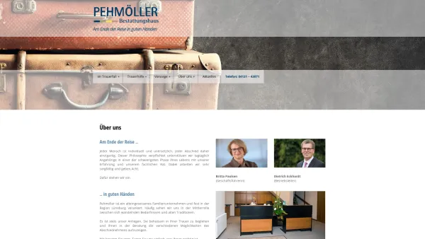 Website Screenshot: Bestattungsinstitut Pehmöller GmbH - Über uns - Bestattungsinstitut Pehmöller GmbH | Lüneburg - Date: 2023-06-20 10:39:25