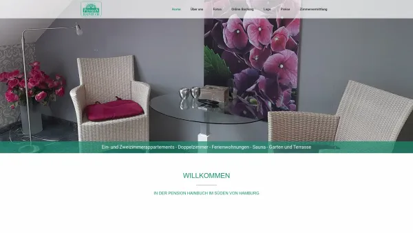 Website Screenshot: Pension Hainbuch - Home - Ferienwohnungen, Apartments & Zimmer in der Pension Hainbuch, 21224 Rosengarten - Date: 2023-06-20 10:42:17