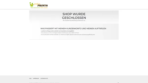 Website Screenshot: perfectPRINTS MW Klebetechnik GmbH - perfectPRINTS – Einfach online Drucken! - Date: 2023-06-20 10:39:25