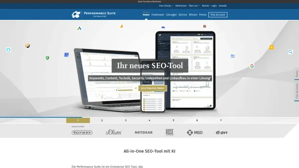 Website Screenshot: Performance Suite GmbH - Enterprise SEO-Tool ↗️ Wettbewerbsvorteile durch KI - Date: 2023-06-20 10:42:17