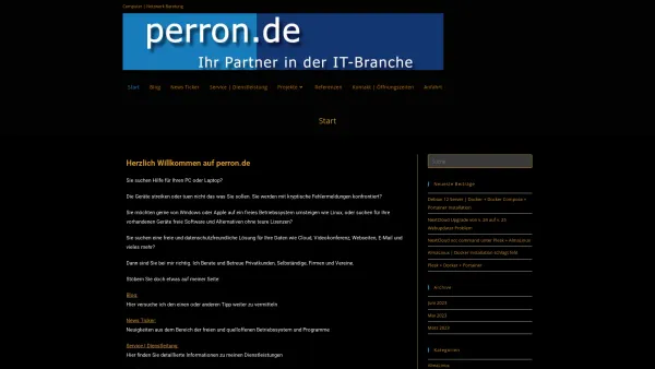 Website Screenshot: perron.de Ihr Partner in der IT-Branche! - Start - Perron | IT Berater - Date: 2023-06-20 10:39:25