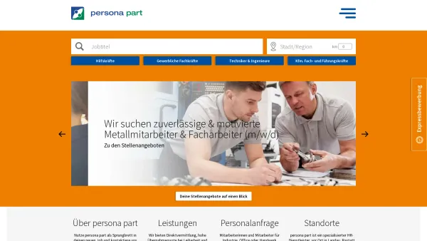 Website Screenshot: Persona Part Personaldienstleistungs GmbH - Personaldienstleistungen - Date: 2023-06-20 10:39:31