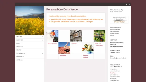 Website Screenshot: Personalabrechnung + Verwaltung -  Individuelle, persönliche Betreuung! - personal-weber.de - Date: 2023-06-20 10:39:31