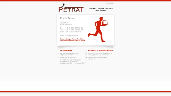 Website Screenshot: Petrat Transport Logistik IT Service - PETRAT TLS - Date: 2023-06-20 10:39:31