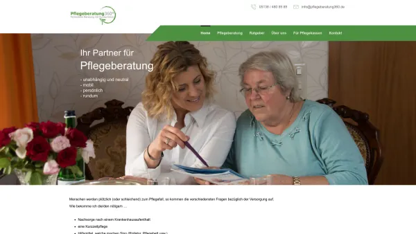 Website Screenshot: Pflegeberatung360 Sabine Hartung - Home - Pflegeberatung 360 - Sabine Hartung Pflegeberatung - Date: 2023-06-20 10:39:31