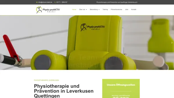 Website Screenshot: Physio proAKTIV Kaleli - Physiotherapie Leverkusen Quettingen – Physio Kaleli - Date: 2023-06-20 10:42:20
