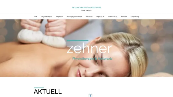 Website Screenshot: Physiotherapie und Heilpraxis Dirk Zehner - Start - Date: 2023-06-20 10:39:31