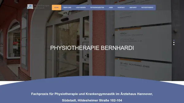 Website Screenshot: Praxis für Physiotherapie Jens Bernhardi - Physiotherapie Hannover Südstadt - Physiotherapie Bernhardi - Date: 2023-06-20 10:39:31