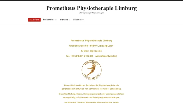 Website Screenshot: Prometheus Physiotherapie Limburg - - Prometheus Physiotherapie Limburg - Date: 2023-06-20 10:39:32