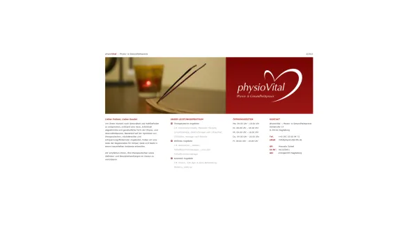 Website Screenshot: physioVital Physio & Gesundheitspraxis - physioVital :: Physio- & Gesundheitspraxis - Date: 2023-06-20 10:39:31