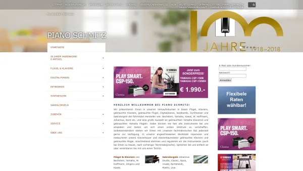 Website Screenshot: Piano Schmitz GmbH & Co. KG - Flügel, Klavier, gebrauchte Klaviere, Digitalpianos, Sakralorgeln - Date: 2023-06-20 10:39:32