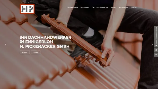 Website Screenshot: Pickenäcker GmbH -  Wir verbinden im Dachhandwerk  traditionelle Arbeitstechnik - Startseite | H. Pickenäcker GmbH - Dachdecker Meisterbetrieb in Ennigerloh - Date: 2023-06-20 10:39:32
