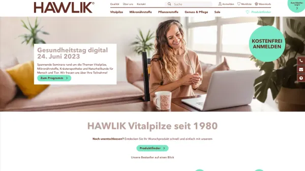 Website Screenshot: Hawlik Pilzshop - Vitalpilze mit Qualität | hawlik-vitalpilze.de - Date: 2023-06-20 10:39:32