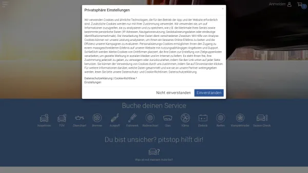 Website Screenshot: pitstop - pitstop.de ►KFZ-Werkstatt-Service und Reifen online kaufen & sparen - Date: 2023-06-20 10:39:32