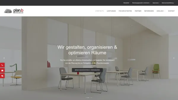 Website Screenshot: Integrierte Raum und Technikkonzepte GmbH - plan.b - Objekteinrichtung | Köln, Bonn & Berlin - Date: 2023-06-20 10:39:32