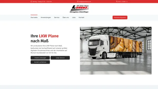 Website Screenshot: Lorenz Beplanungen GmbH - Ihre LKW Plane nach Maß | Lorenz Beplanungen GmbH - Date: 2023-06-20 10:39:32