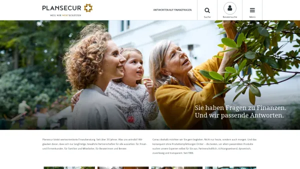 Website Screenshot: Plansecur Finanzplanungs GmbH -  Jeder Tag ein  Vermögen. - Antworten auf Finanzfragen - plansecur.de - Plansecur - Date: 2023-06-20 10:39:32