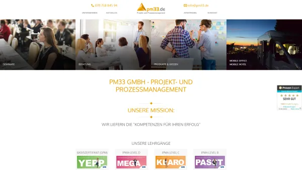 Website Screenshot: pm33.de Projekt und Prozessmanagement - pm33.de: Projekt- & Prozessmanagement nach IPMA/LEAN-Standard - Date: 2023-06-20 10:42:20