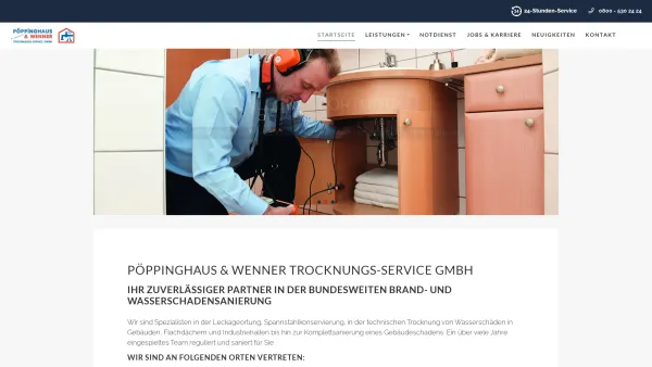 Website Screenshot: Pöppinghaus & Wenner Trocknungs-Service GmbH -  ...messen · beraten · trocknen · sanieren - Startseite - Date: 2023-06-20 10:39:37
