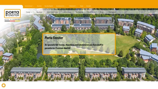 Website Screenshot: Porta Bauelemente & mehr GmbH & Co. KG - PORTA FENSTER - Spezialist für Fenster, Haustüren und Schiebetüren - Date: 2023-06-20 10:39:37