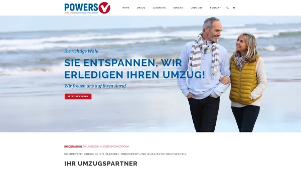 Website Screenshot: AMÖ N. Powers Umzüge -  Umzug 1. Klasse - Powers GmbH - Service 1. Klasse | Qualitätsumzüge | Intern. Spedition - Date: 2023-06-20 10:39:37