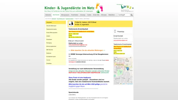 Website Screenshot: Dr. Fridtjof Heidorn Kinderarzt -  Praxis für Kinderheilkunde & Jugendmedizin - Fridtjof M. Heidorn, 26219 Bösel / Hauptseite - Date: 2023-06-20 10:39:37