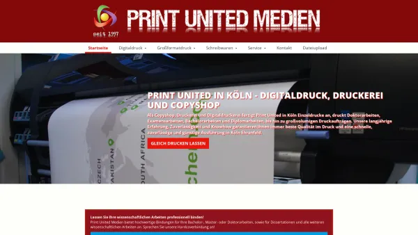 Website Screenshot: Print United -  Digitaldruck, Kopieren, Scannen, Plotten,  Laminieren, Mac + PC - Digitaldruck und Copyshop – Druckerei Print United - Date: 2023-06-20 10:39:42