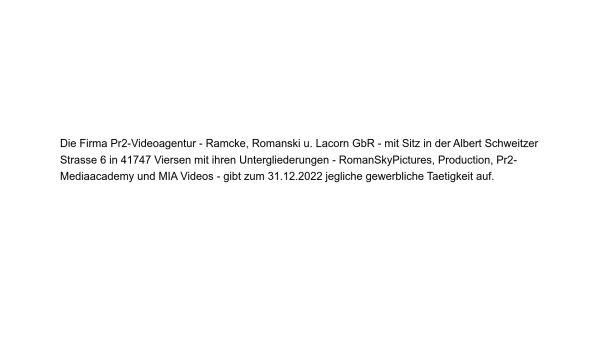 Website Screenshot: Videoproduktion Düsseldorf PRO-duction - Pr2-Videoagentur - Date: 2023-06-20 10:42:20