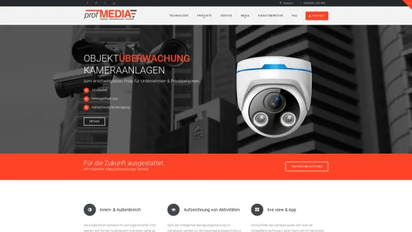 Website Screenshot: prof-MEDIA Kameraüberwachungsanlagen Berlin - prof MEDIA Videoüberwachung Technik Firma in Fredersdorf - Date: 2023-06-20 10:39:42