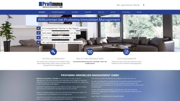 Website Screenshot: Profimma Immobilien Management GmbH - Ihr Immobilienmakler in Neusäss-Augsburg - Profimma Immobilien Management GmbH - Date: 2023-06-20 10:42:20