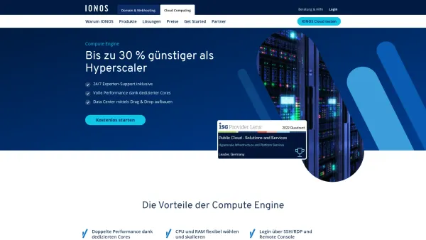 Website Screenshot: ProfitBricks - Compute Engine | IONOS Cloud: Ein ehem. ProfitBricks GmbH Service - Date: 2023-06-20 10:39:42