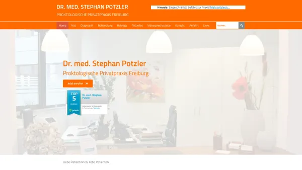 Website Screenshot: Proktologie Freiburg Dr. med. Stephan Potzler - Dr. med. Stephan Potzler | Proktologische Privatpraxis - Date: 2023-06-20 10:39:42