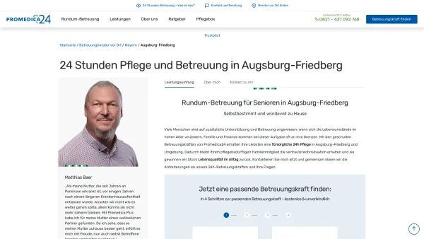 Website Screenshot: PROMEDICA PLUS Augsburg-Friedberg - 24h Pflege und Betreuung in Augsburg-Friedberg | Promedica24 - Date: 2023-06-20 10:42:20