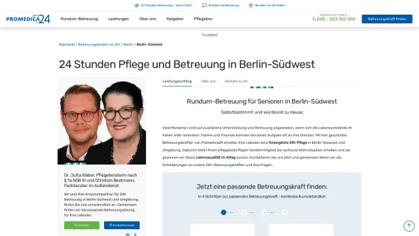 Website Screenshot: PROMEDICA PLUS Berlin-Südwest - 24h Pflege und Betreuung in Berlin-Südwest | Promedica24 - Date: 2023-06-20 10:42:20