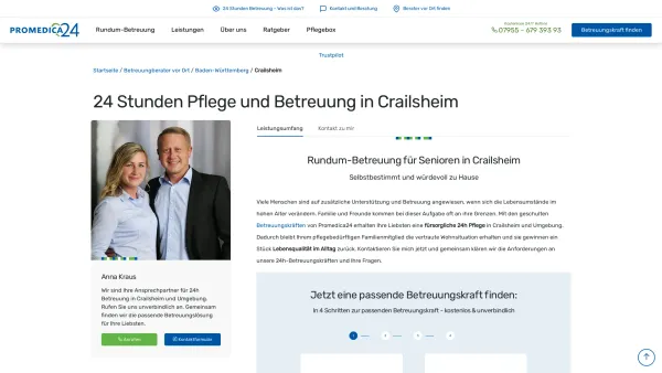 Website Screenshot: PROMEDICA PLUS Region Crailsheim - 24h Pflege in Crailsheim | Promedica24 - Date: 2023-06-20 10:42:20
