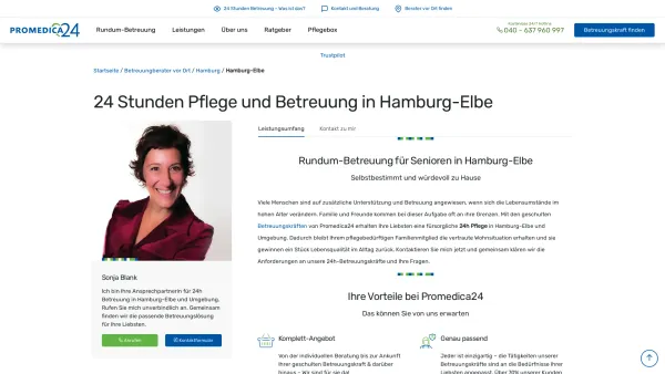 Website Screenshot: PROMEDICA PLUS Hamburg-Elbe - 24h Pflege in Hamburg-Elbe | Promedica24 - Date: 2023-06-20 10:42:20