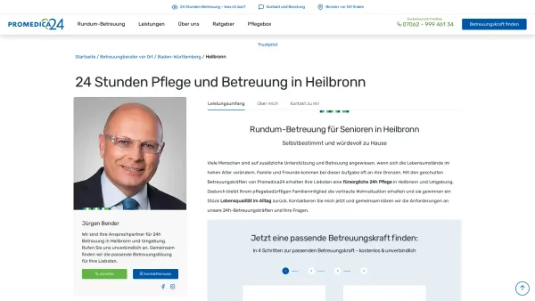 Website Screenshot: PROMEDICA PLUS Heilbronn - 24h Pflege und Betreuung in Heilbronn | Promedica24 - Date: 2023-06-20 10:42:20
