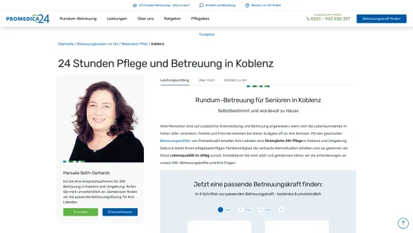 Website Screenshot: PROMEDICA PLUS Region Koblenz - 24h Pflege in Koblenz | Promedica24 - Date: 2023-06-20 10:42:20