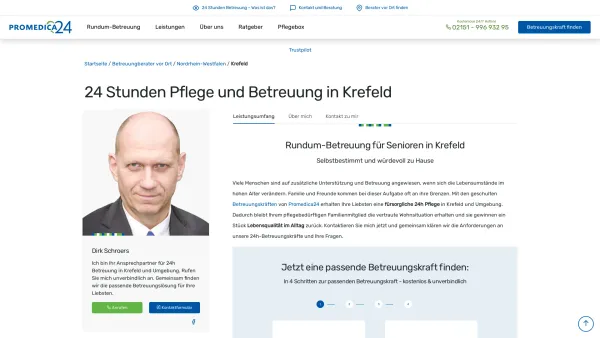 Website Screenshot: PROMEDICA PLUS Krefeld - 24h Pflege in Krefeld | Promedica24 - Date: 2023-06-20 10:42:20