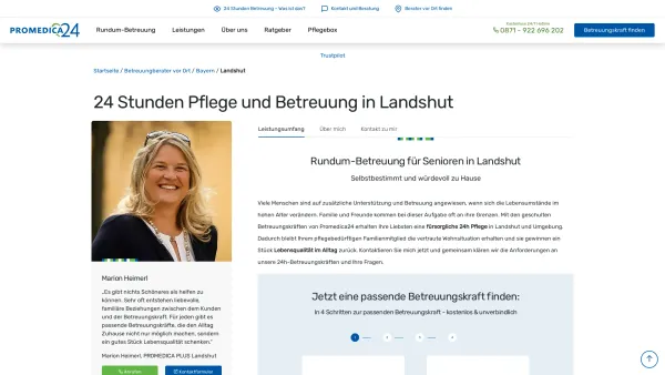 Website Screenshot: PROMEDICA PLUS Landshut - 24h Pflege und Betreuung in Landshut | Promedica24 - Date: 2023-06-20 10:42:20