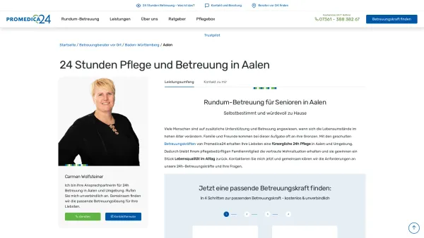 Website Screenshot: PROMEDICA PLUS Schwäbisch Gmünd - 24h Pflege in Aalen | Promedica24 - Date: 2023-06-20 10:42:22